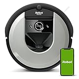 iRobot Roomba i7 (i7156) App-steuerbarer Saugroboter (Staubsauger Roboter), 2 Gummibürsten, Intelligente Kartierung, Sprachassistent-kompatibel, Reingt nach Objekten, Farbe: Light Silver