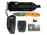 ESEE Knives 3SM-MB-OD Knife OD Green 1095 Carbon Steel and Orange G10 w/MOLLE Sheath