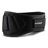 FITGRIFF® Gewichthebergürtel V1 - Fitness-Gürtel für Bodybuilding, Krafttraining, Gewichtheben - Trainingsgürtel für Damen und Herren (Schwarz, 88cm - 97cm Bauchumfang (Large))