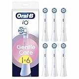 Oral-B Gentle Care Ersatzbürsten, authentisch, weiß, weich, geeignet für empfindliches Zahnfleisch, runde Bürste für elektrische Zahnbürsten von Oral B IO, 6 Stück