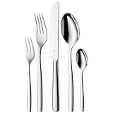 WMF Palma Besteck Set 12 Personen, Essbesteck 60 teilig, Monobloc-Messer, Cromargan Edelstahl poliert, glänzend, spülmaschinenfest