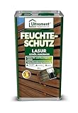 Ultrament Feuchteschutz-Lasur 3-in-1, nussbaum, Holzschutz, Dünnschichtlasur, Leinöl-Harzbasis, 5 Liter