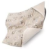 Einschlagdecke Babyschale Baby Decke 90x90 cm - Fußsack Blanket für Kinderwagen und Autositz Ganzjahres für Neugeborenen und Kleinkinder Einschlagsdecken für 3 und 5 Punkt Gurt Minky