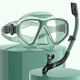 Findway schnorchelset Erwachsene,Schnorchelset mit taucherbrille und schnorchel, Anti-Leck & Anti-Fog & Anti-UV Tauchmaske aus Gehärtetem Glas für Tauchen, Schnorcheln und Schwimmen,Frauen und Männer