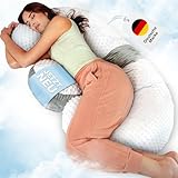 BabybeFun Schwangerschaftskissen zum Schlafen [Extra Komfort Dank Verstellfunktion] Pregnancy Pillow | Seitenschläferkissen mit Bezug | Stillkissen XXL aus Samt C-Shape | Waschbar | Flexible Füllung