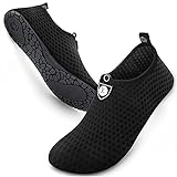 SIMARI Wasserschuhe Damen und Herren, schnelltrocknend, Barfuß, für Outdoor, Strand, Schwimmen, Sport, Yoga, Schnorcheln 501 Circular Black, EU 42, SWS001