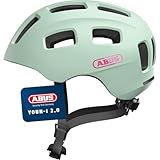 ABUS Fahrradhelm Youn-I 2.0 - mit Licht für Kinder, Jugendliche und Junge Erwachsene - Mädels Jungs - Mint, Größe M, Mint (iced Mint), M (52-57 cm)