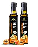 Kräuterland Bio Aprikosenkernöl 2X250ml (500ml) - Aprikosenöl kaltgepresst, naturrein ohne Zusatz von Aroma-, Farb- und Konservierungsstoffen, Premium Qualität