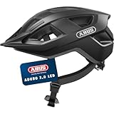 ABUS Fahrradhelm Aduro 3.0 LED - Sportiver City-Helm in stilvollem Design für alltägliche und sportliche Touren - mit Rücklicht - für Damen und Herren - Größe M, Grau