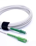 Elfcam® - 3m LWL Glasfaser-Kabel Simplex LC/APC zu SC/APC Stecker, 9/125μm OS2 Patchkabel LSZH, FTTH Lichtwellenleiter, Weiß (3M)