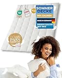 nøvera® Daunendecke 155x220 Deluxe - Made in Germany | Traumhaft flauschig - 90% Daunen 10% Federn | Bettdecke 155x220 - Allergiker geeignet | Daunenbettdecke | Sommerdecke | Federbettdecke | Oeko-Tex