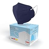 WeVida®Plus FFP2 Maske Made in Germany - 25 x einzeln verpackt, größere Passform, dermatologisch geprüft, EU CE zertifizierte Atemschutzmaske nach EN149:2001+A1:2009, CE2841 (Königsblau)