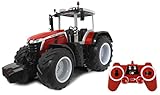JAMARA Massey Ferguson 8S.285 1:16 2,4Ghz - RC Traktor, Motorsound (abschaltbar), Rückfahrwarnsound, Abschaltfunktion, 2 Radantrieb, Gummireifen, helle LED, Blinker, Demo Funktion