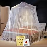 Riesiges Moskitonetz Bett für Zuhause - inkl. Montagematerial - Perfekt für Doppelbett Mosquito Netz - Mückennetz Indoor Mückenschutz, Mosquito Net Bed,