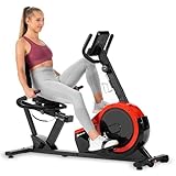 Hop-Sport HS-060L Liegeergometer mit LCD-Display, Rot - Fitnessbike für Zuhause, Ergometer Heimtrainer für Ausdauertraining und Senioren, Max. Benutzergewicht 130 kg