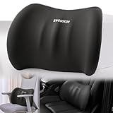 AIXIMA Lendenkissen Auto, Lendenkissen Bürostuhl, Rückenstützkissen, Ergonomisches Lendenwirbelkissen Auto, Lordosenstütze Auto aus Memory Foam, für Autositze, Bürostuhl, Rollstuhl (Schwarz)