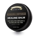 MANUKA DEFENSE Healing Balm with New Zealand Manuka & Australian Teebaumöl | Intensive Moisture Soothes + Softens Skin Reizungen wie Ekzeme, Hautausschläge, trockene Haut - 2 Unzen