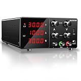 RUZIZAO Labornetzgerät Regelbar Labornetzteil 30V 10A Variablen Schaltnetzteil Geregeltes Hochpräzises 4-stelliges LED-Display 5V/2A USB-Anschluss Labor DC-Stromversorgungen (Schwarz)