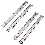 MOCNT 2 Paar (4 Stück) 350mm Schubladenführungen 27mm Nut Schubladenschienen Vollauszug Schubladenauszug Kugellager Stahl Schienen Schubladen Auszugsschienen Kabinett