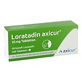 Loratadin axicur 10 mg Tabletten, zur Behandlung von Allergien - Lindert allergische Symptome wie brennende Augen, Niesen, laufende Nase, Juckreiz und Hautrötungen, 100 St