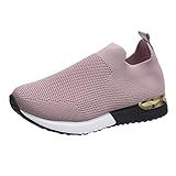 Générique Damen-Sneaker, bequem, Sneaker, Turnschuhe, Hallenschuhe, weiße Sneaker, Walkingschuhe, Wanderschuhe, Hallensport, A Rosa., 37 EU