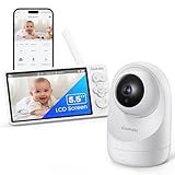 Codnida Babyphone mit Kamera 5.5' LCD 2K 3MP HD Video Babyphon WLAN mit App 4000mAH Akku Infrarot Nachtsicht 2 Wege Audio Vox Modus 4X Zoom Intelligente Überwachung