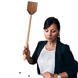 Fliegenklatsche Aus Leder Mit Holzgriff | Robuster, Robuster Fliegenfänger | Tragbare Fliegenklatsche, Handbuch Für Drinnen Und Draußen, Gegen Spinnen, Fliegen, Und