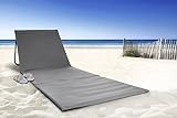 Intimo Living Strandliegen mit stufenlos Verstellbarer Rückenlehne - Die Strandmat gefüllt mit Komfortschaum sind Ultraleicht und platzsparend zusammenfaltbar - Grau