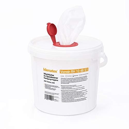klenatex® Wischtücher für Reinigung + Hygiene Vorrein 1048 Spender/Nachfüllrollen zum Tränken Spunlace/Nonwoven Vliestücher (1x Rolle + Spendereimer)
