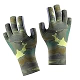 Vriusi Sonnenhandschuhe zum Angeln, Wandern, Sonnenhandschuhe, atmungsaktive Fahrradhandschuhe, Fischhandschuhe, Sonnenschutz, fingerlose Jagdhandschuhe für Männer und Frauen
