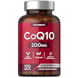 Coenzym Q10 Hochdosiert 200mg | 120 Vegane Tabletten | Not Kapseln | Coenzyme Q10 | von Horbaach