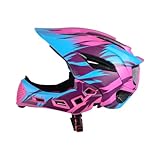 Qianly Kinder Fahrradhelm mit Vollgesichtsschutz für Verschiedene Aktivitäten, Pink Blau