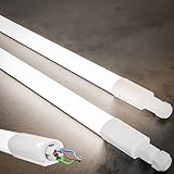 MATO® 2x Feuchtraumleuchte LED 150cm - Wasserdicht IP65, 40W, 5760lm - 4000K Neutralweiß - Verknüpfbare Feuchtraumlampe - Wannenleuchte, Kellerleuchte, Garagenlampe, Werkstatt Deckenleuchte Lang
