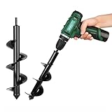 Gartenbohrer Erdbohrer für Bohrmaschine, Erdbohrer für Bohrmaschine, Garten Spiralbohrer Set, Erdlochbohrer, für Pflanzen, Blumenzwiebeln & Bodenbearbeitung, 2 Stück (8x30cm & 4x22cm) ([4x22cm])