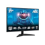 AOC 27B36X 27 Zoll FHD Gaming-Monitor, 144 Hz, IPS, 0,5 ms MPRT, Adaptive Sync, HDR10, (1920 x 1080, HDMI 1 x 1,4, DP 1 x 1,4) Schwarz