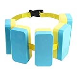 Schwimmgürtel Kinder 3–6 Jahren, Verstellbarer Schwimmgurt, Nylon Schwimmgurt Kinder mit 5 Eva Schwimmkissen, Schwimmlernhilfe für Kinder von 19–30 kg (Blau Gelb)