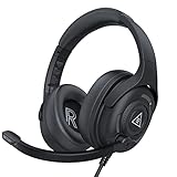 EKSA PC Headset mit Mikrofon, Wired Headphones mit 3.5mm Klinken Kabel, 50mm Treiber Crystal Clear Surround Sound, 263g Ultra Leicht kopfhörer, Over-Ear Headset für PC/PS4/PS5/Xbox/Switch, AirComfy
