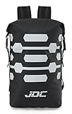 JDC Motorrad Rucksack 100% wasserdichte Tasche 25L - Reflector - Schwarz