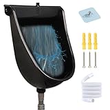 Wasserfreie Urinale für Männer 12.6x9.5x18.5 spritzsicheres Urinale mit 59 Schlauch PP Plastik Urinal Hochleistungs-Anti-Clogging-Wandhalterung im Freien Urinal für Hinterhof Garage Wasserloses Urina
