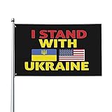 Garten Flaggen Ich Stehe An Der Seite Der Ukraine Personality Flags Weatherproof Feiertage Flags Durable Balkonflagge Für Party Outdoor Festival 90x152cm