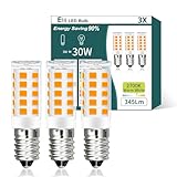 AmmToo E14 LED Lampe warmweiß 2700K, LED Leuchtmittel 3W entspricht 30W Halogenlampe, Glühbirne 345 Lumen, kein Flackern, nicht dimmbar, Enegiesparende kleine Birne