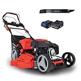 Scheppach Benzin Rasenmäher MS225-53E mit E-Start | Radantrieb | 6PS | 53 cm Schnittbreite | 7-fache Höhenverstellung | 65 Liter Fangkorb | Mulchfuntion | Reinigungsfunktion |mit 2. Mäh- / Mulchmesser