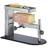 SPRING Raclette Ofen | Schweizer Raclette-Gerät | Edelstahl | stufenlos höhenverstellbar | mit antihaftbeschichteter Grillplatte | inklusive Käseschaber | Käse Schmelzer | 36×17×25cm