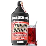 Powerstar FRESH DRINK ZERO | Zuckerfrei | Fitness Getränke-Sirup mit L-Carnitin, Magnesium & Vitaminen | 1L Vital-Konzentrat mit Wasser zu 50L hypotonischem Sport-Drink mischen | Sour Cherry