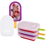 Wicked Gizmos 4 wiederverwendbare Silikon-Eisformen mit Stäbchen, BPA-frei, lebensmittelecht, spülmaschinenfest, perfekt für DIY Cakesicles, Cake Pops und beruhigende Beißringe
