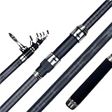 XUMKFJRE Mini Meeresangelrute Teleskop Surf Spinning Rod 3.6/4.2/4.5/5.0/5,30 Meter Carbon Reise Surfcasting Shore Casting angelrute FüR FlüSse Seen Und Ozeane(4.5m)