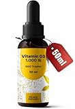 Vitamin D3 Tropfen hochdosiert - 50 ml - 1.000 IE D3, Vitamin D produziert in Deutschland