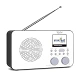 TechniSat VIOLA 2 C IR - tragbares Internetradio (DAB+, UKW, WLAN, 2.4 Zoll Farbdisplay, Kopfhöreranschluss, Wecker, Sleeptimer, 3 Watt RMS, Akku, Netzteil) weiß/schwarz