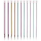 Coopay Tunesische Häkelnadeln Set, 11 Stück Bunt Aluminium Tunesische Stricknadeln Häkeln, Afghanische Häkelnadel Set für Anfänger, Häkel- und Stricker, 2,0-8,0 mm Leicht Tunesische Häkelnadelset