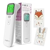 FORA Fieberthermometer Baby & Digital - Multi-Funktionsthermometer für Ohr und Stirn mit Farbcode-Fieberanzeige, Lautlosmodus, Speicherfunktion – Hygienisch & Kompakt für junge Mütter
